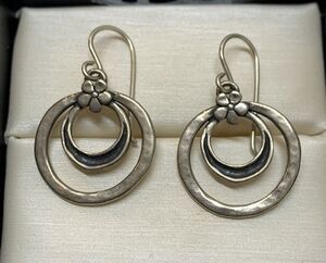 Shablool DIDAE Sterling Silver Dangle Earrings Israel 925 Hammered Oxidized